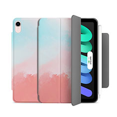 Custodia Portafoglio In Pelle Cover con Supporto H06 per Apple iPad Mini 6 Multicolore