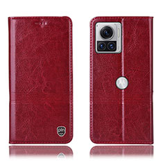 Custodia Portafoglio In Pelle Cover con Supporto H06P per Motorola Moto Edge 30 Ultra 5G Rosso