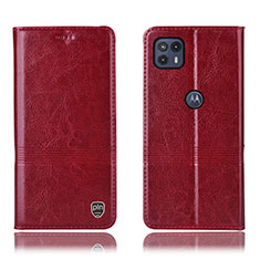 Custodia Portafoglio In Pelle Cover con Supporto H06P per Motorola Moto G50 5G Rosso