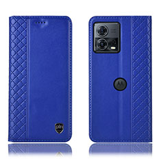 Custodia Portafoglio In Pelle Cover con Supporto H06P per Motorola Moto S30 Pro 5G Blu