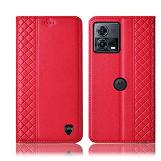 Custodia Portafoglio In Pelle Cover con Supporto H06P per Motorola Moto S30 Pro 5G Rosso