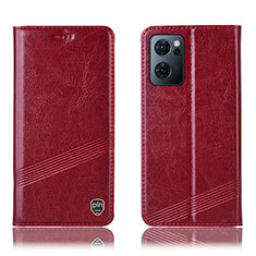 Custodia Portafoglio In Pelle Cover con Supporto H06P per OnePlus Nord CE 2 5G Rosso