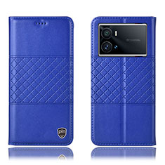 Custodia Portafoglio In Pelle Cover con Supporto H06P per Vivo iQOO 9 Pro 5G Blu