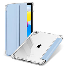 Custodia Portafoglio In Pelle Cover con Supporto H07 per Apple iPad 10.9 (2022) Blu