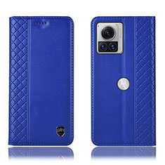 Custodia Portafoglio In Pelle Cover con Supporto H07P per Motorola Moto Edge 30 Ultra 5G Blu