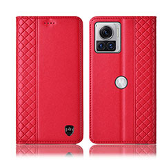 Custodia Portafoglio In Pelle Cover con Supporto H07P per Motorola Moto Edge 30 Ultra 5G Rosso