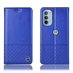 Custodia Portafoglio In Pelle Cover con Supporto H07P per Motorola Moto G41 Blu