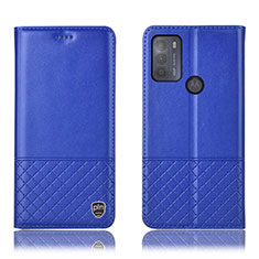 Custodia Portafoglio In Pelle Cover con Supporto H07P per Motorola Moto G50 Blu