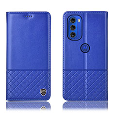 Custodia Portafoglio In Pelle Cover con Supporto H07P per Motorola Moto G51 5G Blu