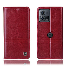 Custodia Portafoglio In Pelle Cover con Supporto H07P per Motorola Moto S30 Pro 5G Rosso