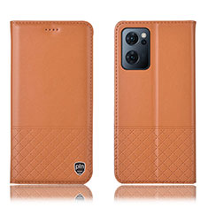 Custodia Portafoglio In Pelle Cover con Supporto H07P per OnePlus Nord CE 2 5G Arancione