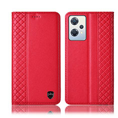 Custodia Portafoglio In Pelle Cover con Supporto H07P per OnePlus Nord CE 2 Lite 5G Rosso