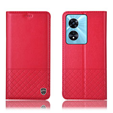 Custodia Portafoglio In Pelle Cover con Supporto H07P per Oppo A1 5G Rosso