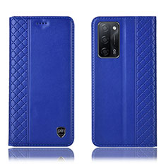 Custodia Portafoglio In Pelle Cover con Supporto H07P per Oppo A53s 5G Blu