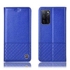 Custodia Portafoglio In Pelle Cover con Supporto H07P per Oppo A55S 5G Blu