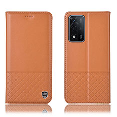 Custodia Portafoglio In Pelle Cover con Supporto H07P per Oppo A93s 5G Arancione