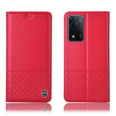 Custodia Portafoglio In Pelle Cover con Supporto H07P per Oppo A93s 5G Rosso