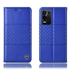 Custodia Portafoglio In Pelle Cover con Supporto H07P per Oppo K9X 5G Blu