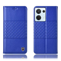 Custodia Portafoglio In Pelle Cover con Supporto H07P per Oppo Reno9 5G Blu