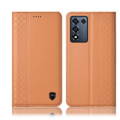 Custodia Portafoglio In Pelle Cover con Supporto H07P per Realme Q3s 5G Arancione