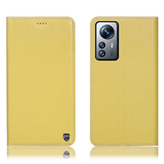 Custodia Portafoglio In Pelle Cover con Supporto H07P per Xiaomi Mi 12X 5G Giallo