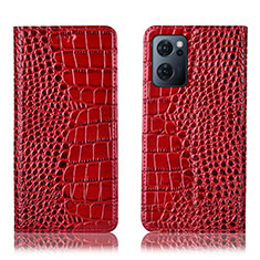 Custodia Portafoglio In Pelle Cover con Supporto H08P per OnePlus Nord CE 2 5G Rosso