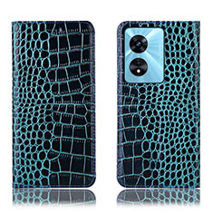 Custodia Portafoglio In Pelle Cover con Supporto H08P per Oppo A1 Pro 5G Blu