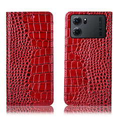 Custodia Portafoglio In Pelle Cover con Supporto H08P per Oppo K10 5G Rosso