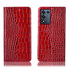 Custodia Portafoglio In Pelle Cover con Supporto H08P per Oppo K9S 5G Rosso