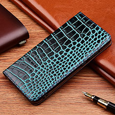 Custodia Portafoglio In Pelle Cover con Supporto H08P per Samsung Galaxy A12 5G Blu