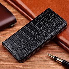 Custodia Portafoglio In Pelle Cover con Supporto H08P per Xiaomi Redmi Note 9S Nero