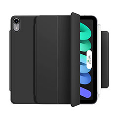 Custodia Portafoglio In Pelle Cover con Supporto H09 per Apple iPad Mini 6 Nero