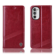 Custodia Portafoglio In Pelle Cover con Supporto H09P per Motorola Moto Edge (2022) 5G Rosso