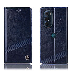 Custodia Portafoglio In Pelle Cover con Supporto H09P per Motorola Moto Edge X30 5G Blu