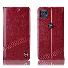 Custodia Portafoglio In Pelle Cover con Supporto H09P per Motorola Moto G50 5G Rosso