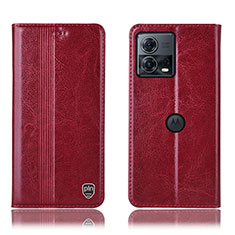 Custodia Portafoglio In Pelle Cover con Supporto H09P per Motorola Moto S30 Pro 5G Rosso