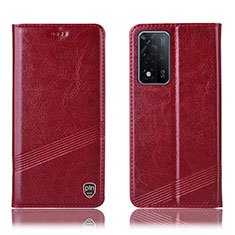 Custodia Portafoglio In Pelle Cover con Supporto H09P per Oppo A93s 5G Rosso