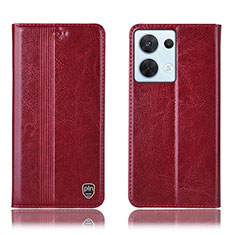 Custodia Portafoglio In Pelle Cover con Supporto H09P per Oppo Reno9 5G Rosso