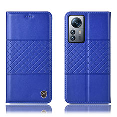Custodia Portafoglio In Pelle Cover con Supporto H09P per Xiaomi Mi 12 5G Blu