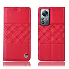 Custodia Portafoglio In Pelle Cover con Supporto H09P per Xiaomi Mi 12X 5G Rosso