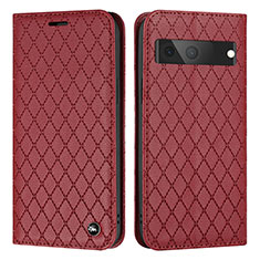 Custodia Portafoglio In Pelle Cover con Supporto H09X per Google Pixel 7 5G Rosso