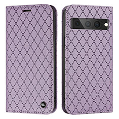 Custodia Portafoglio In Pelle Cover con Supporto H09X per Google Pixel 7 Pro 5G Viola