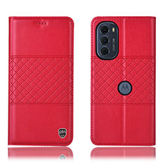 Custodia Portafoglio In Pelle Cover con Supporto H10P per Motorola Moto Edge (2022) 5G Rosso