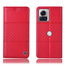 Custodia Portafoglio In Pelle Cover con Supporto H10P per Motorola Moto Edge 30 Ultra 5G Rosso