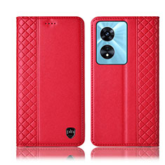 Custodia Portafoglio In Pelle Cover con Supporto H10P per Oppo A1 5G Rosso