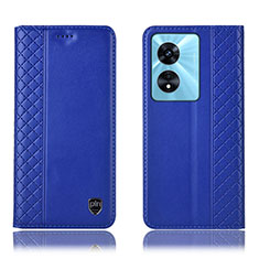 Custodia Portafoglio In Pelle Cover con Supporto H10P per Oppo F23 5G Blu