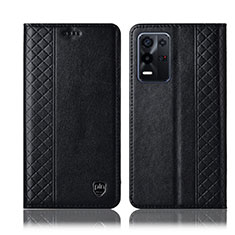 Custodia Portafoglio In Pelle Cover con Supporto H10P per Oppo K9X 5G Nero