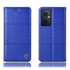 Custodia Portafoglio In Pelle Cover con Supporto H10P per Oppo Reno8 Lite 5G Blu