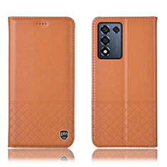 Custodia Portafoglio In Pelle Cover con Supporto H10P per Realme 9 SE 5G Arancione