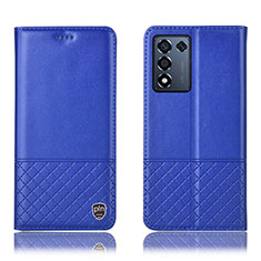 Custodia Portafoglio In Pelle Cover con Supporto H10P per Realme Q3s 5G Blu